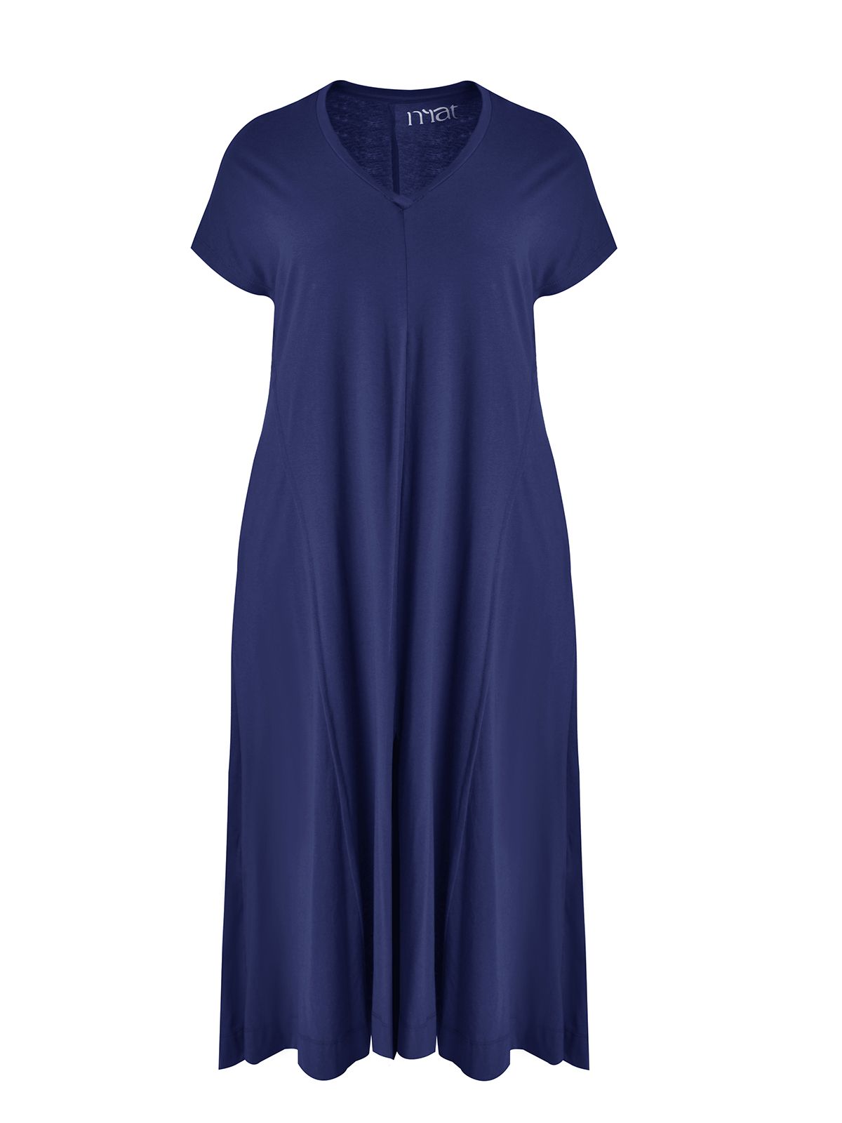 Mat Fashion Βαμβακερό φόρεμα με άνοιγμα μπροστά Μπλε