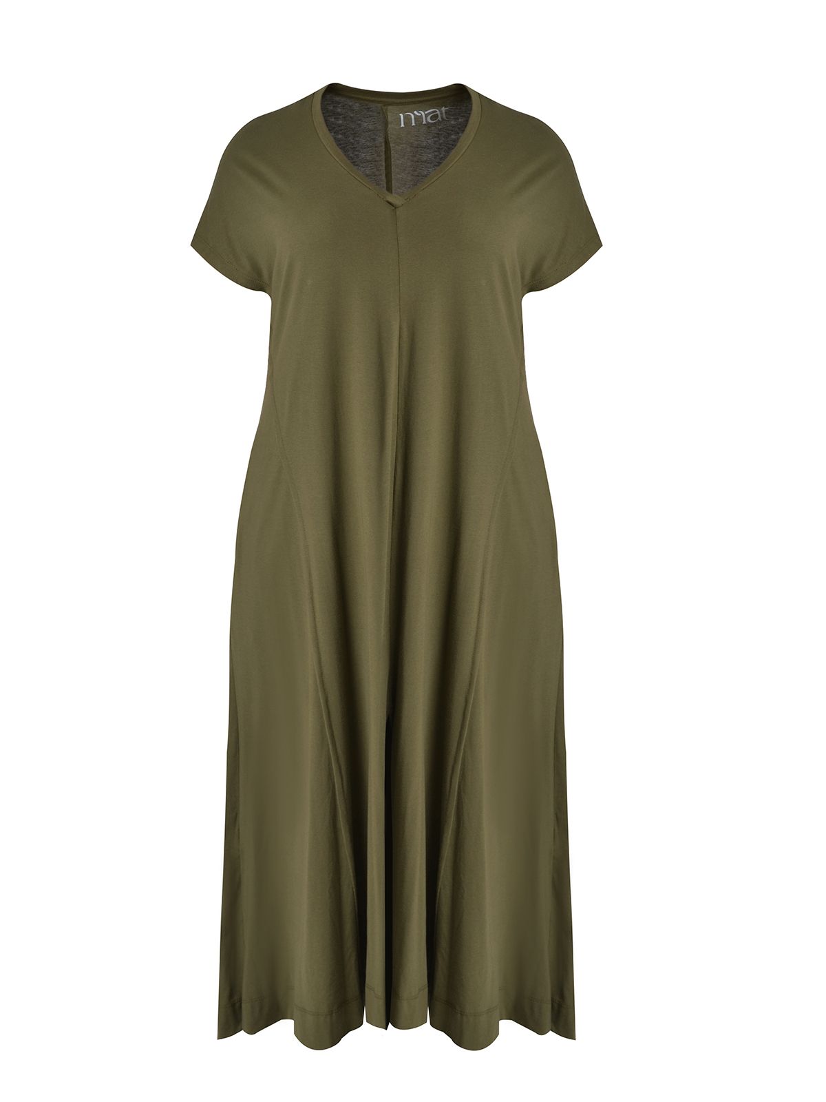 Mat Fashion Βαμβακερό φόρεμα με άνοιγμα μπροστά Πρασινο