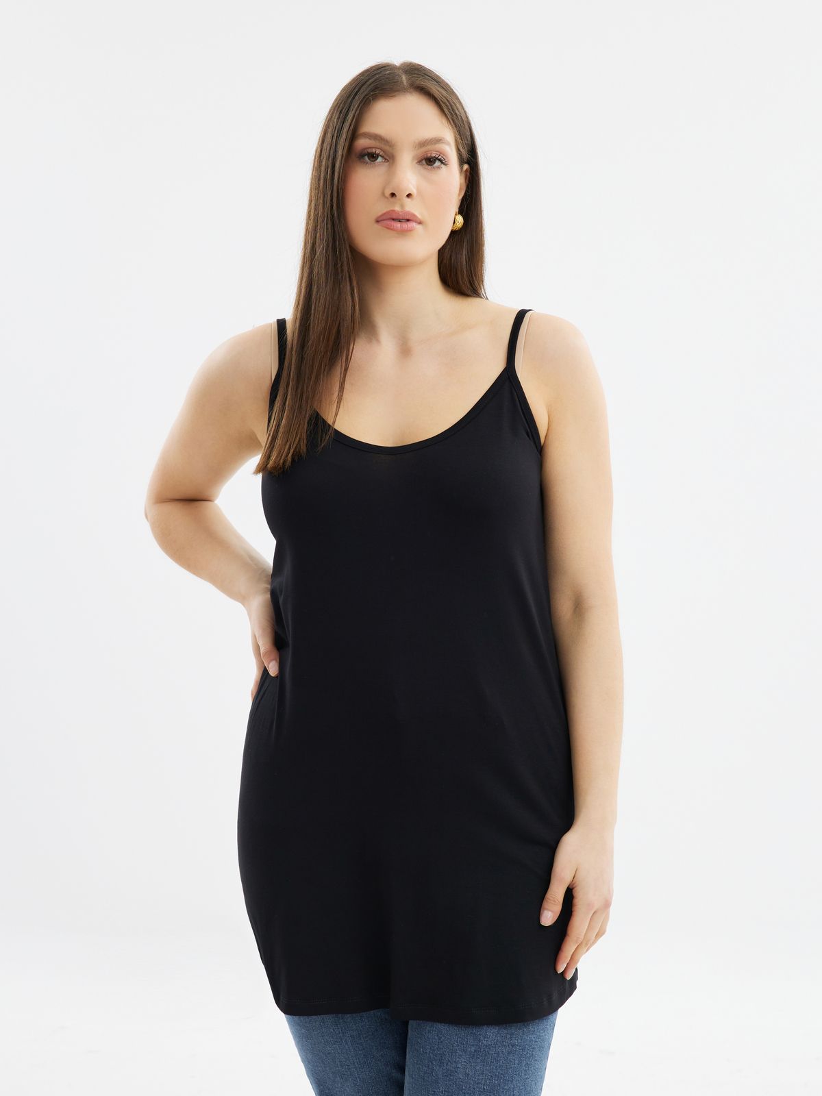Mat Fashion Basic φόρεμα βισκόζη  Μαυρο