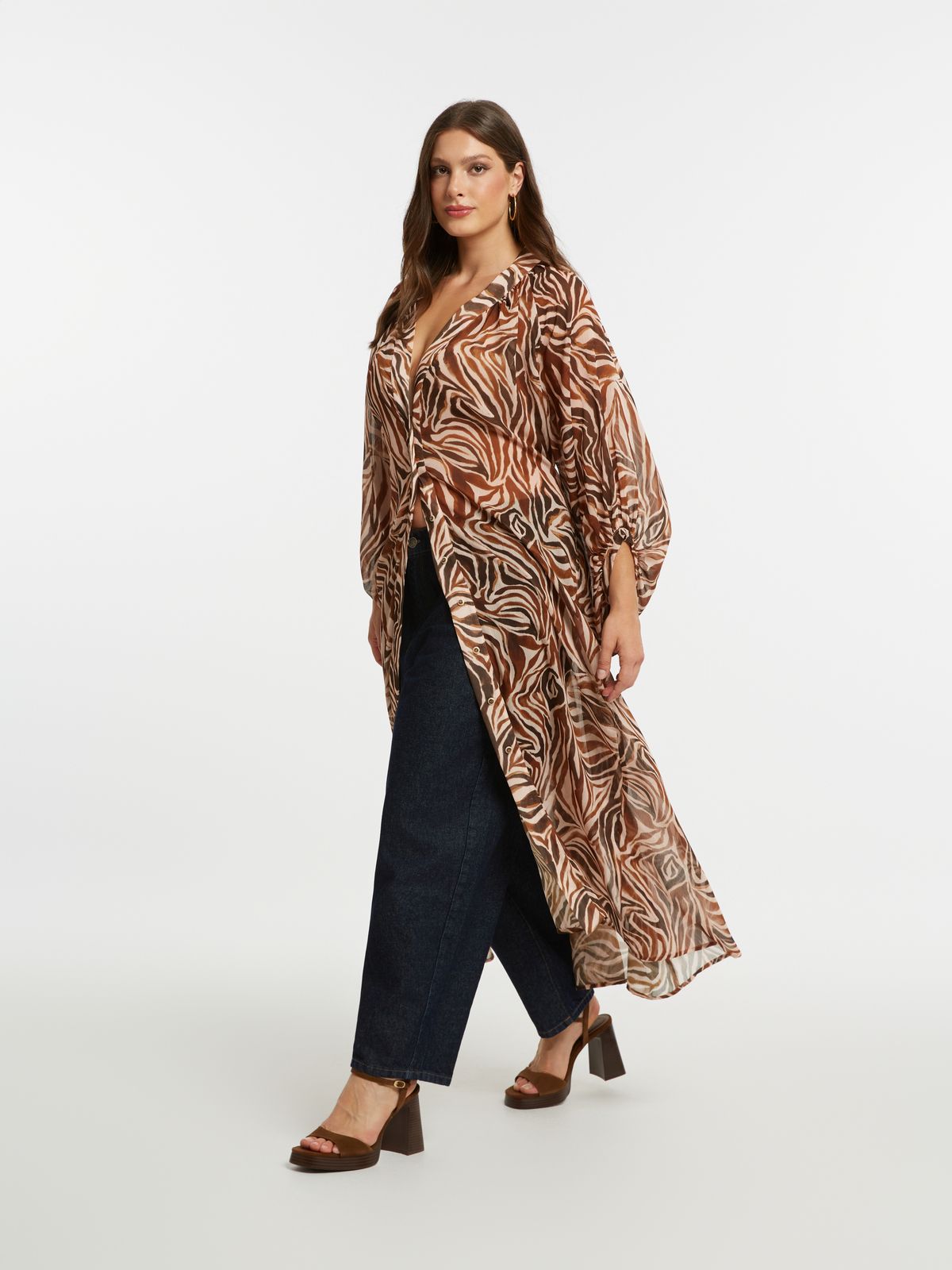 Zebra print dress with tie waist