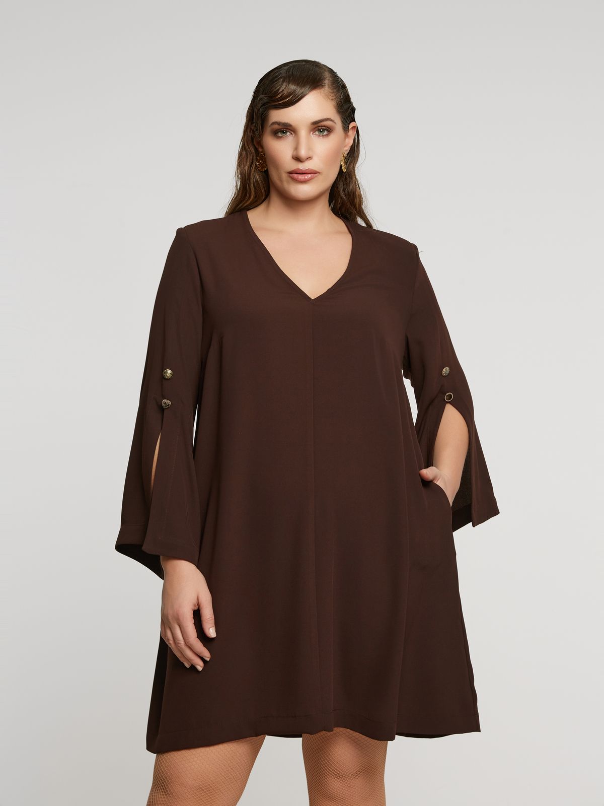 Crepe A-line mini dress