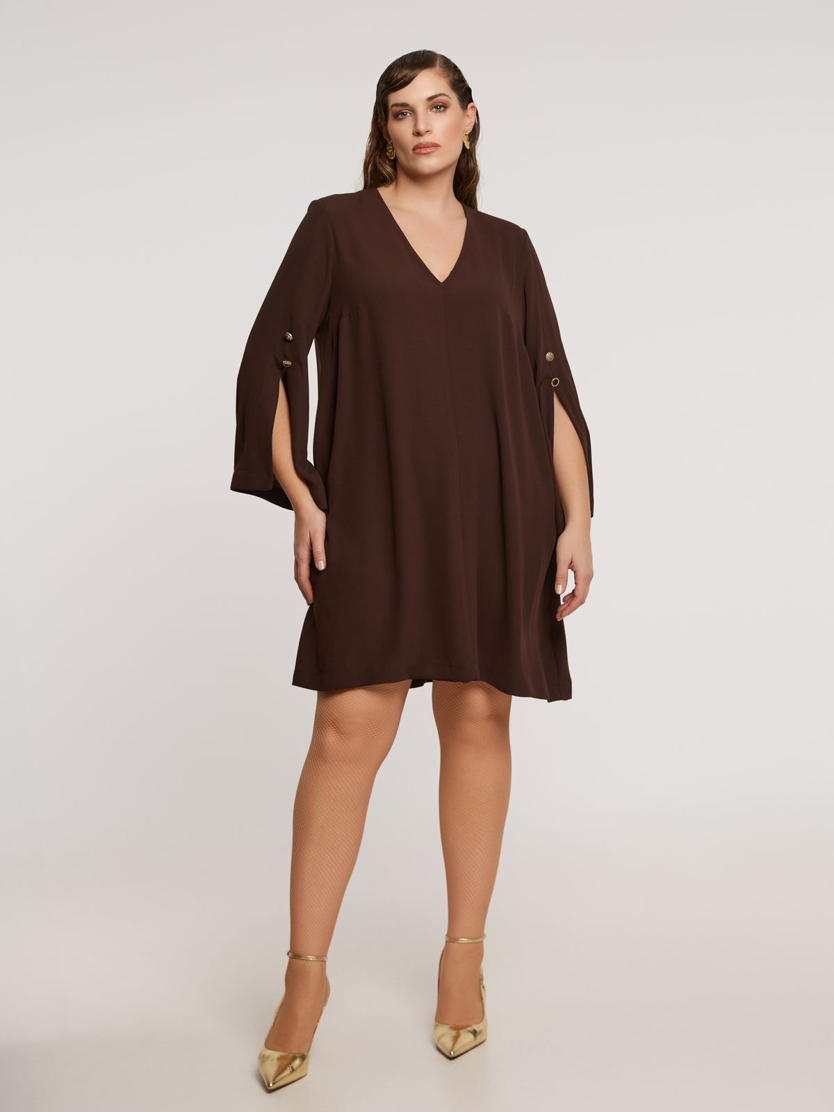 Crepe A-line mini dress