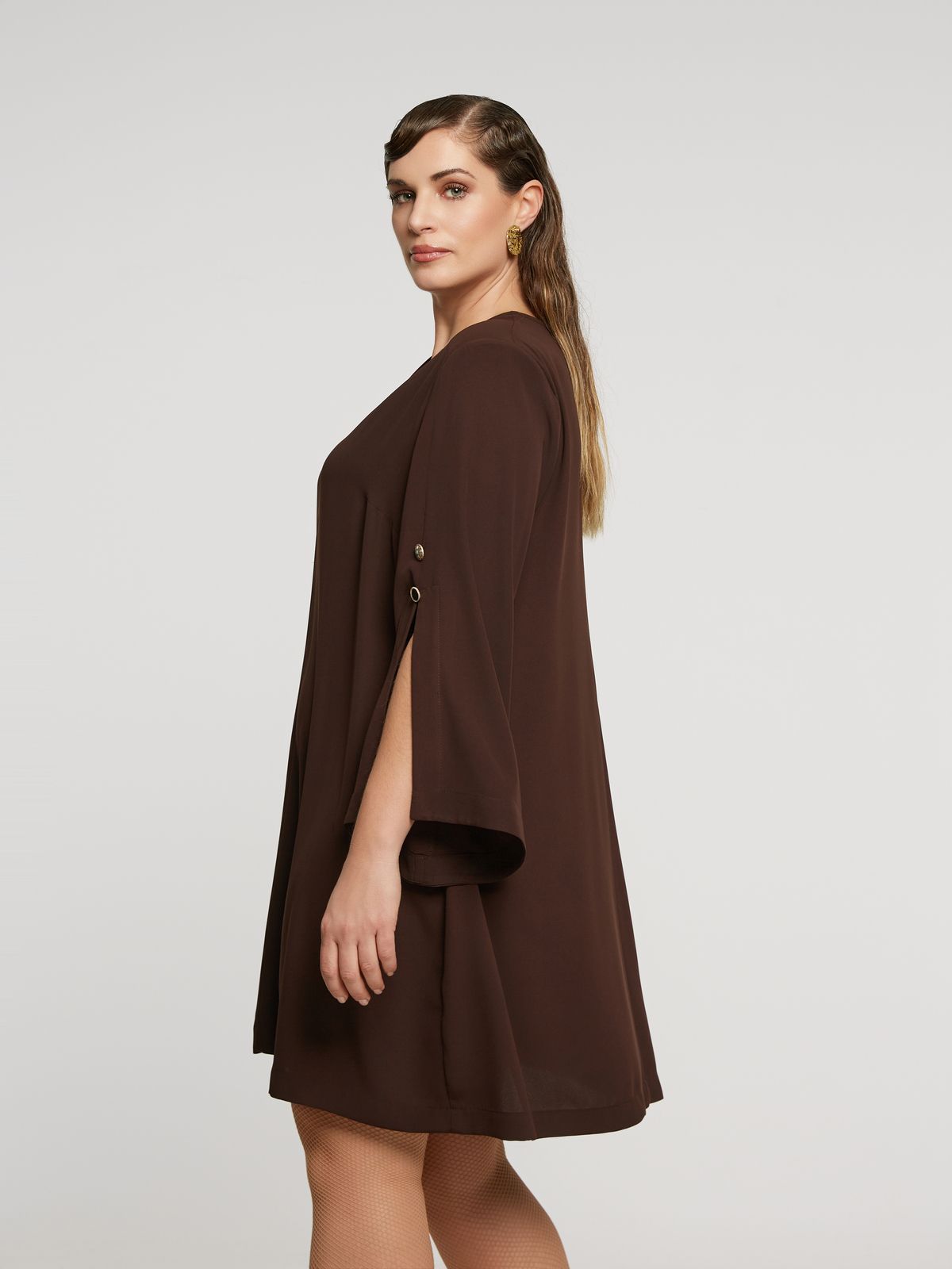 Crepe A-line mini dress