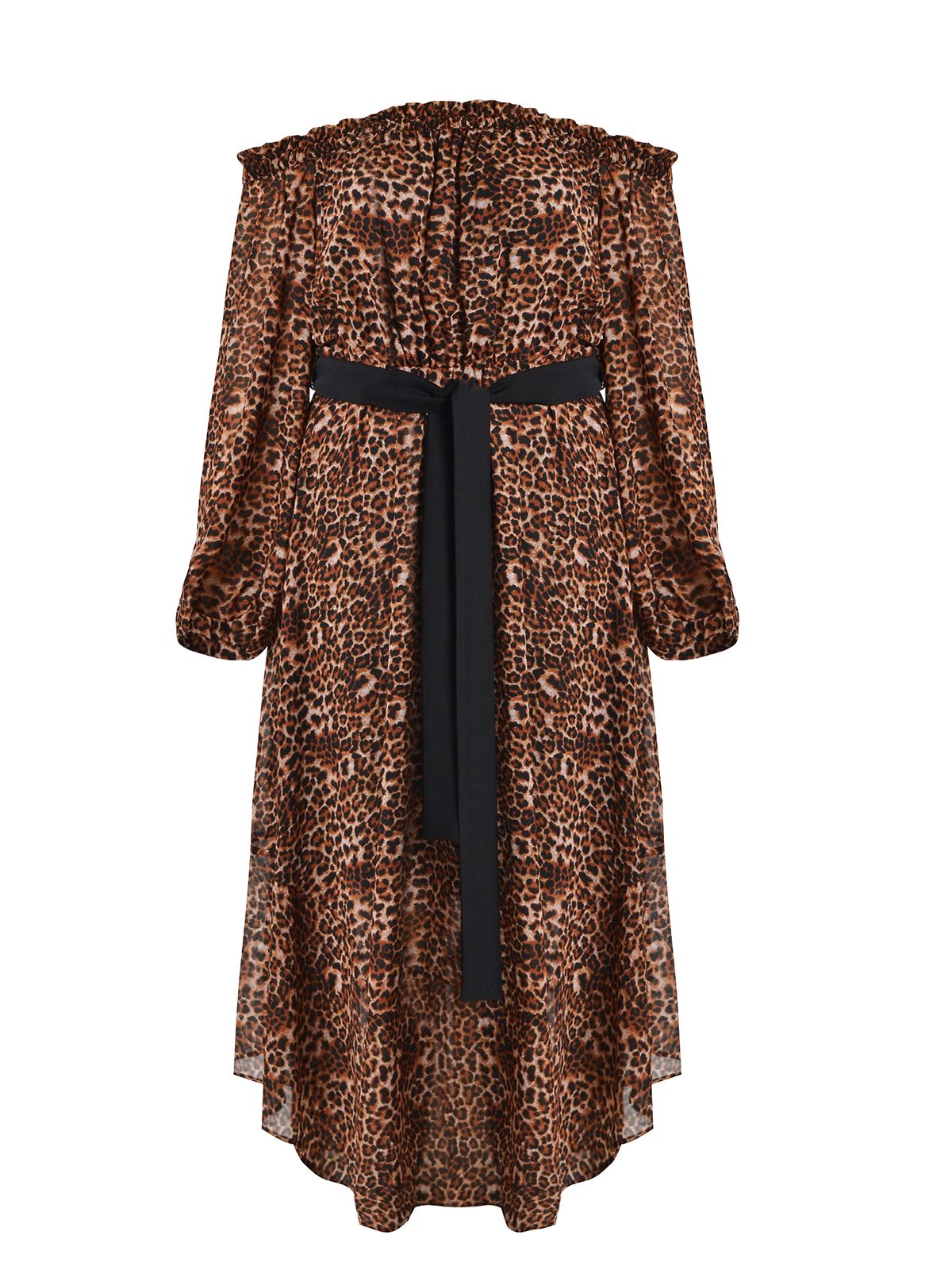 Mat Fashion Maxi φόρεμα animal print με ζώνη Animal Print