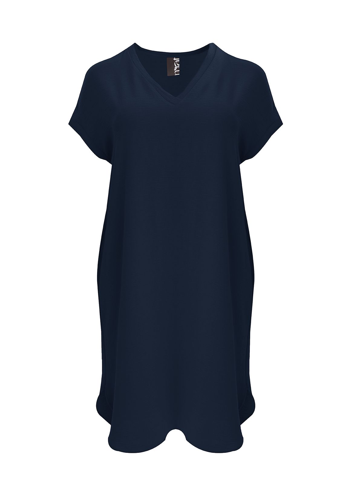 Mat Fashion Φόρεμα κρεπ airwashed V Μπλε