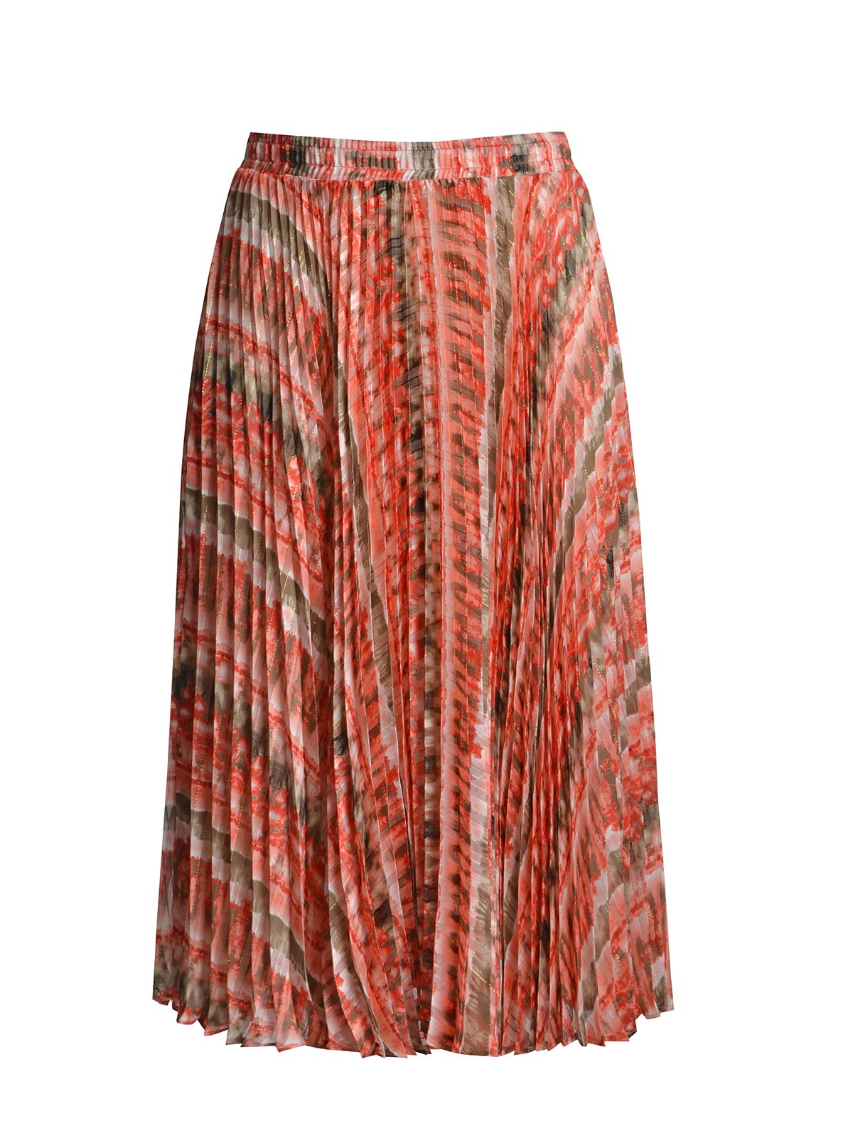 Mat Fashion Midi πλισέ φούστα εμπριμέ Πορτοκαλι