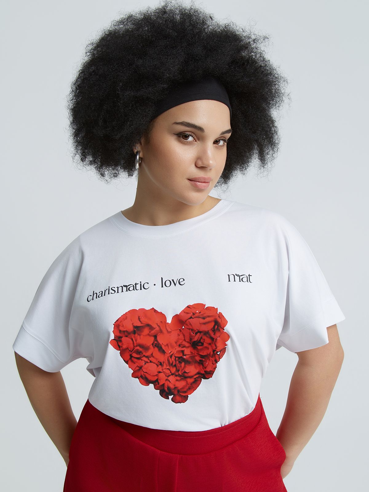 Heart printed cotton t-shirt