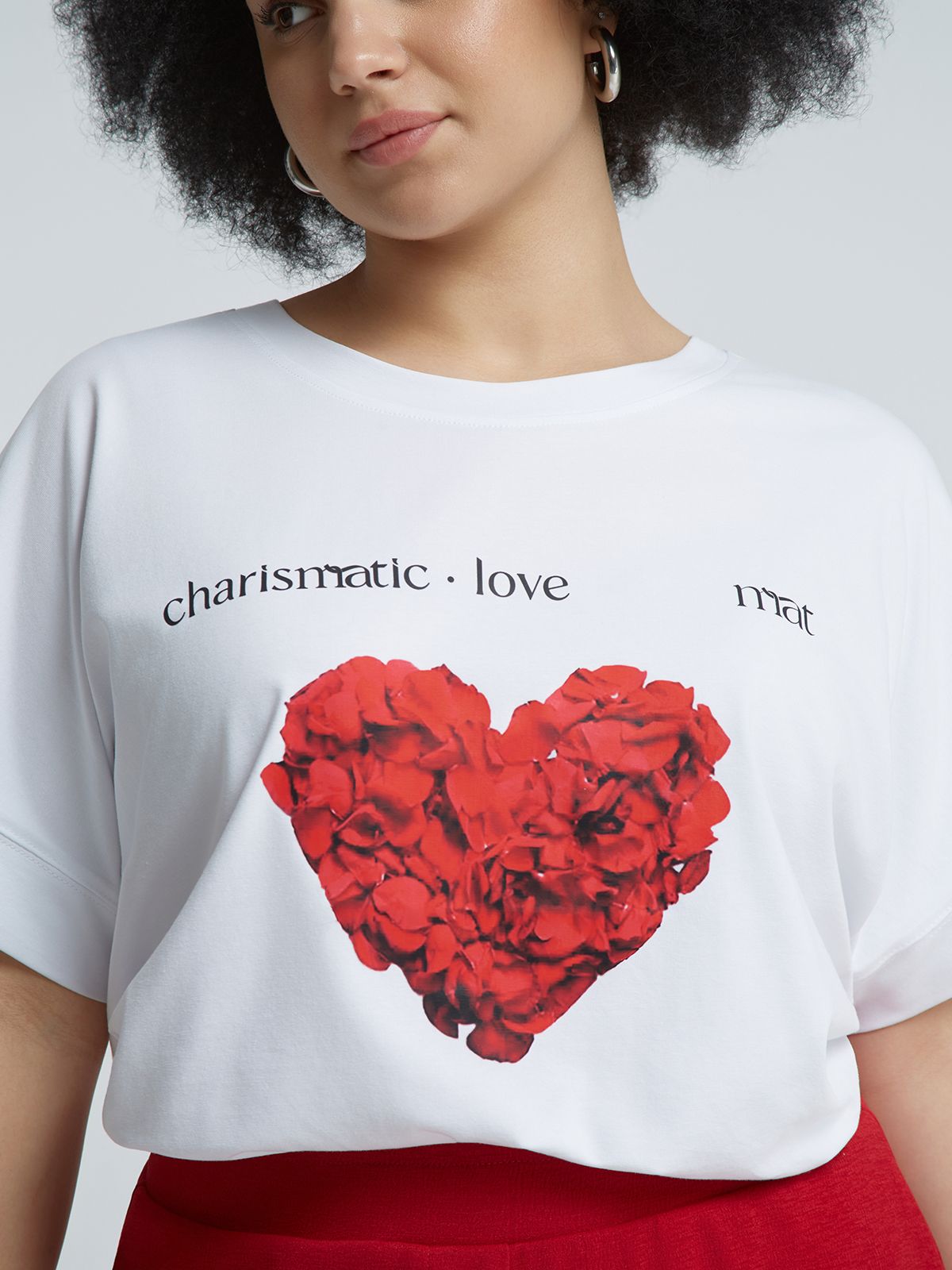 Heart printed cotton t-shirt