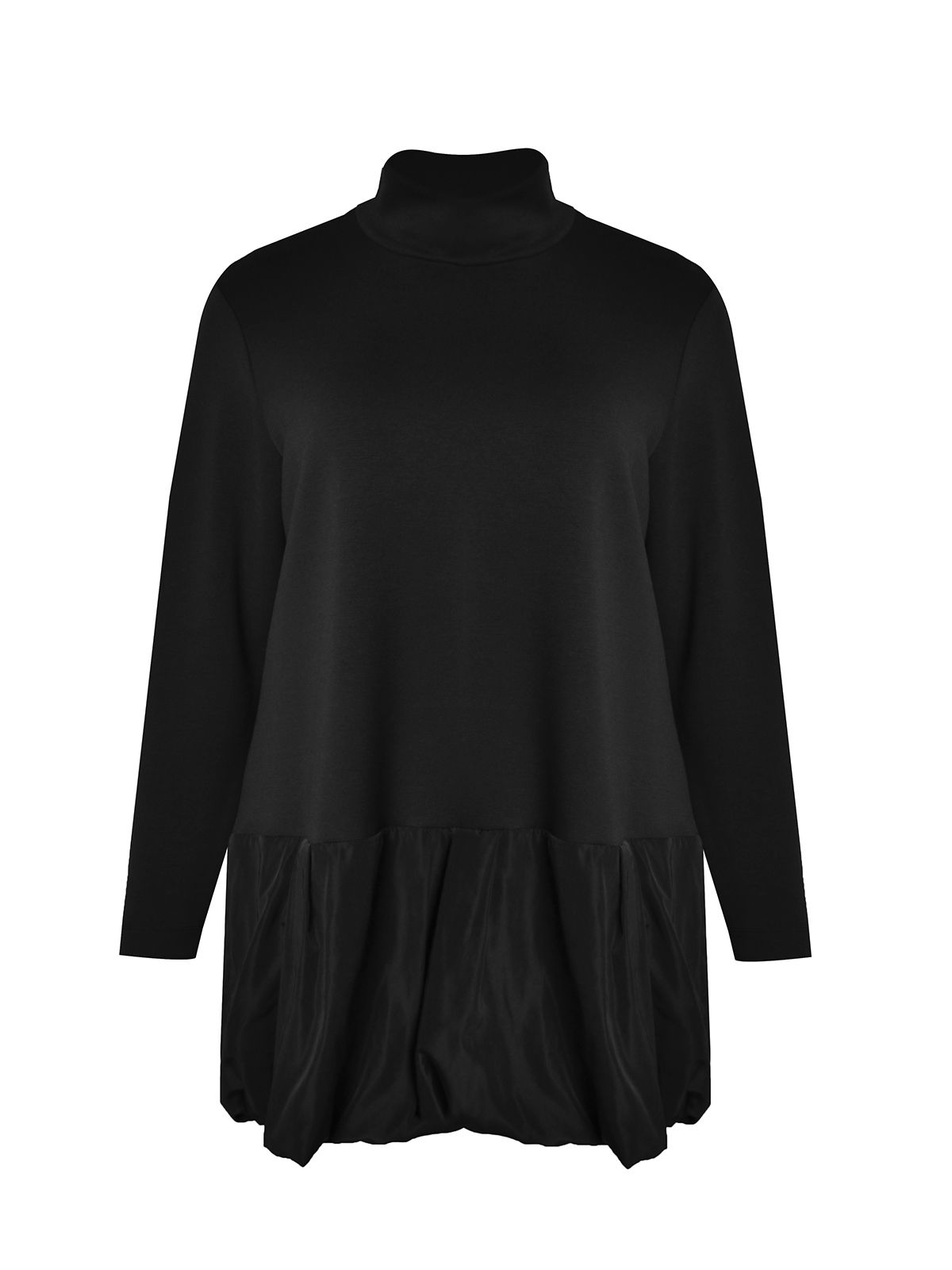 Mat Fashion Φόρεμα ζιβάγκο με συνδυασμό υφασμάτων Μαυρο