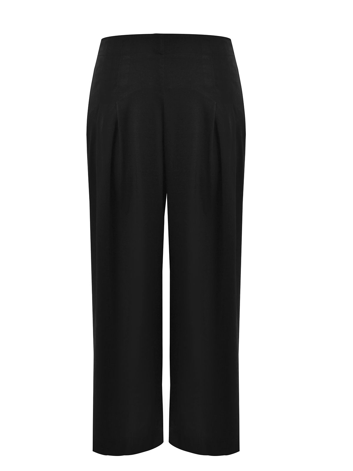 Mat Fashion Ψηλόμεση σατέν παντελόνα με πιέτες Μαυρο