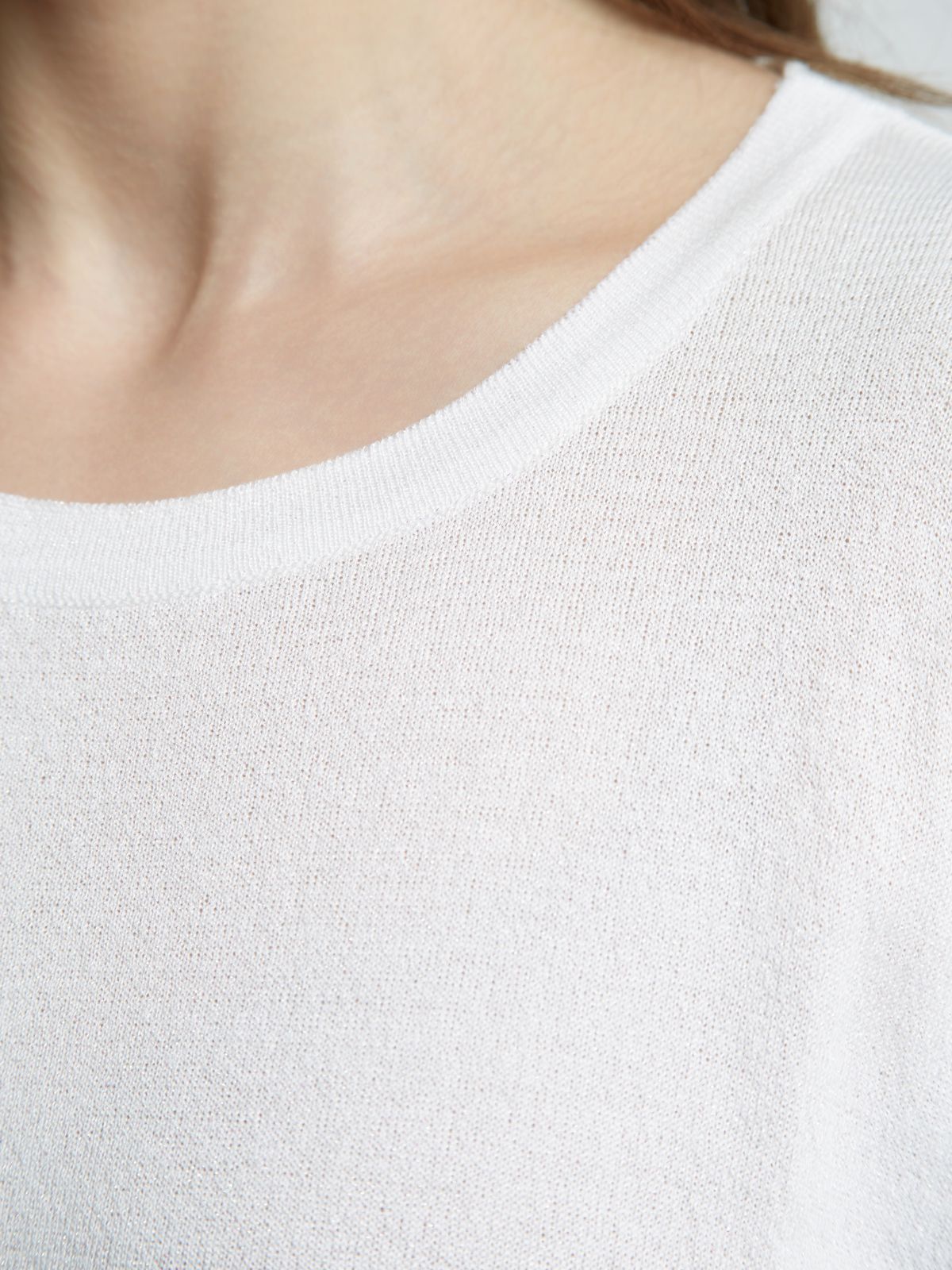 Knit longline top with lurex