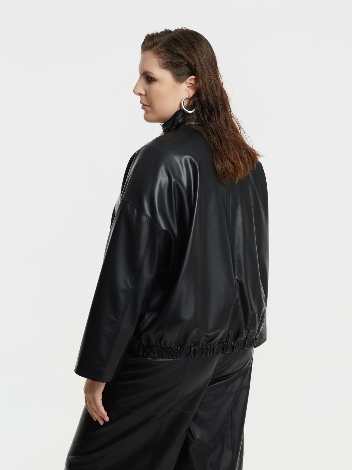 Leather-look zip jacket