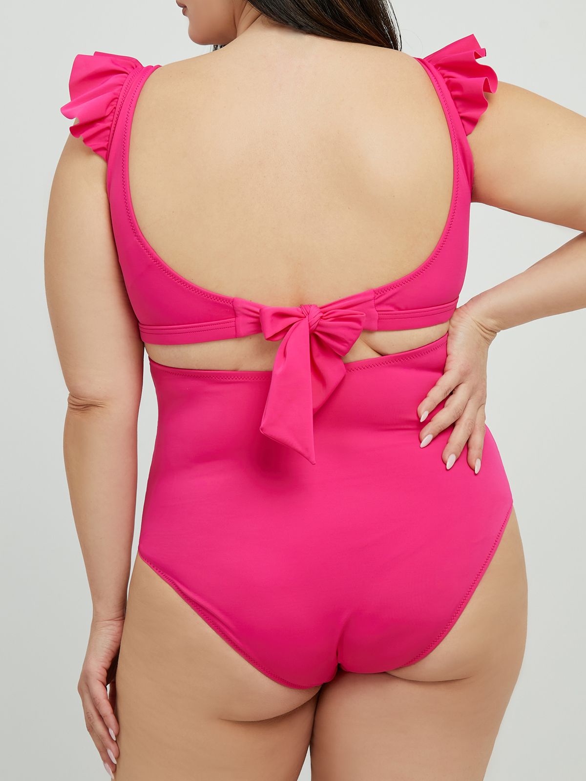 Ruffle-detailed padded bikini top