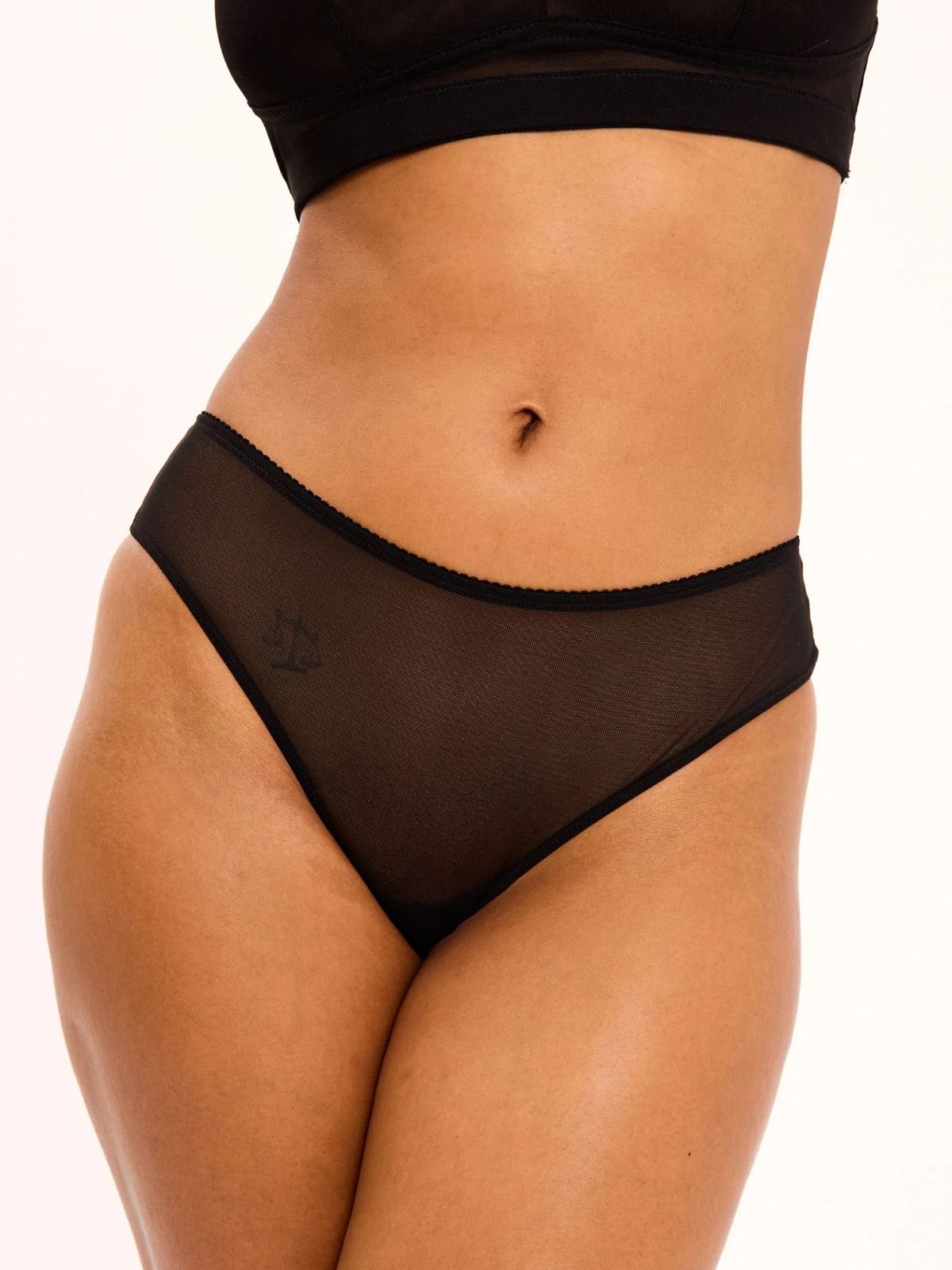 Mesh Cheeky Briefs Black