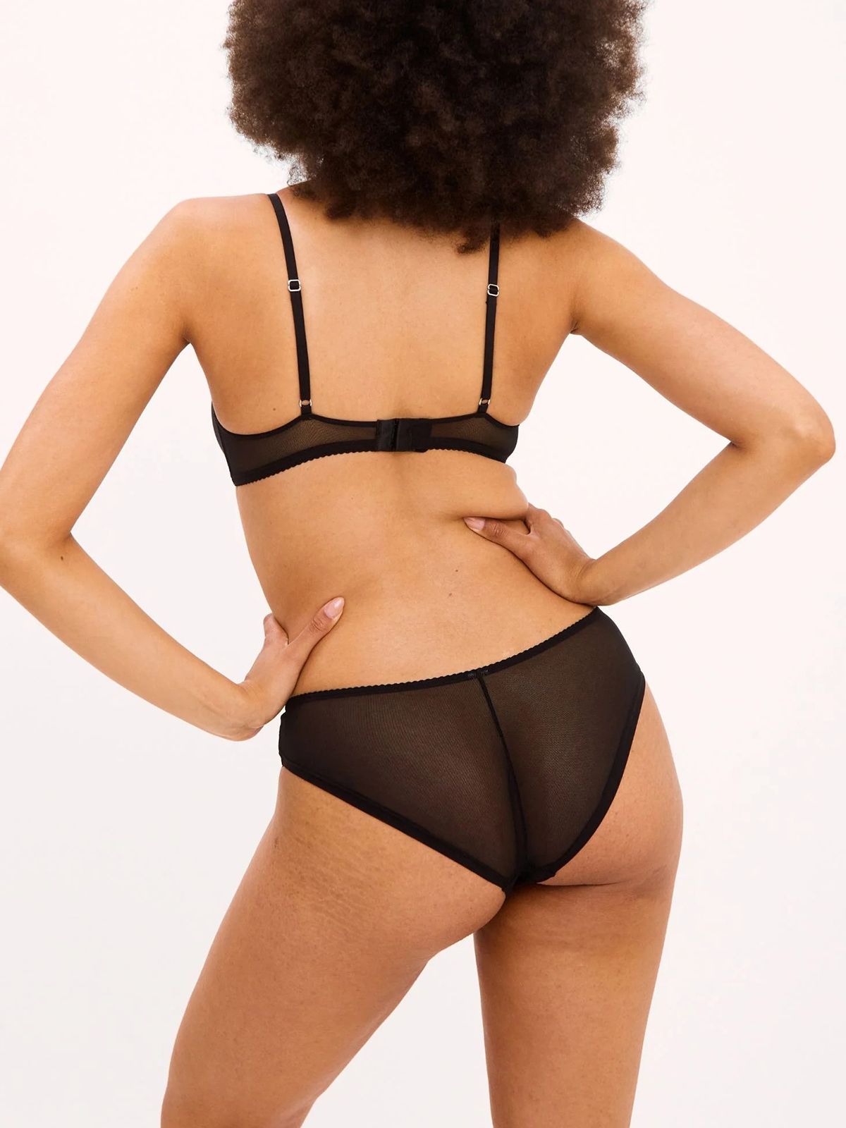 Mesh Cheeky Briefs Black
