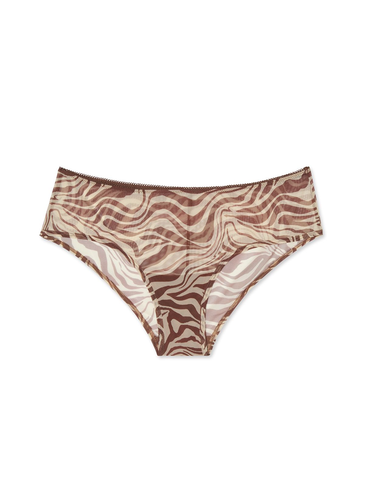 Understatement Διχτυωτό σλιπ Hipster Zebra Λευκο, Καφε, Animal Print