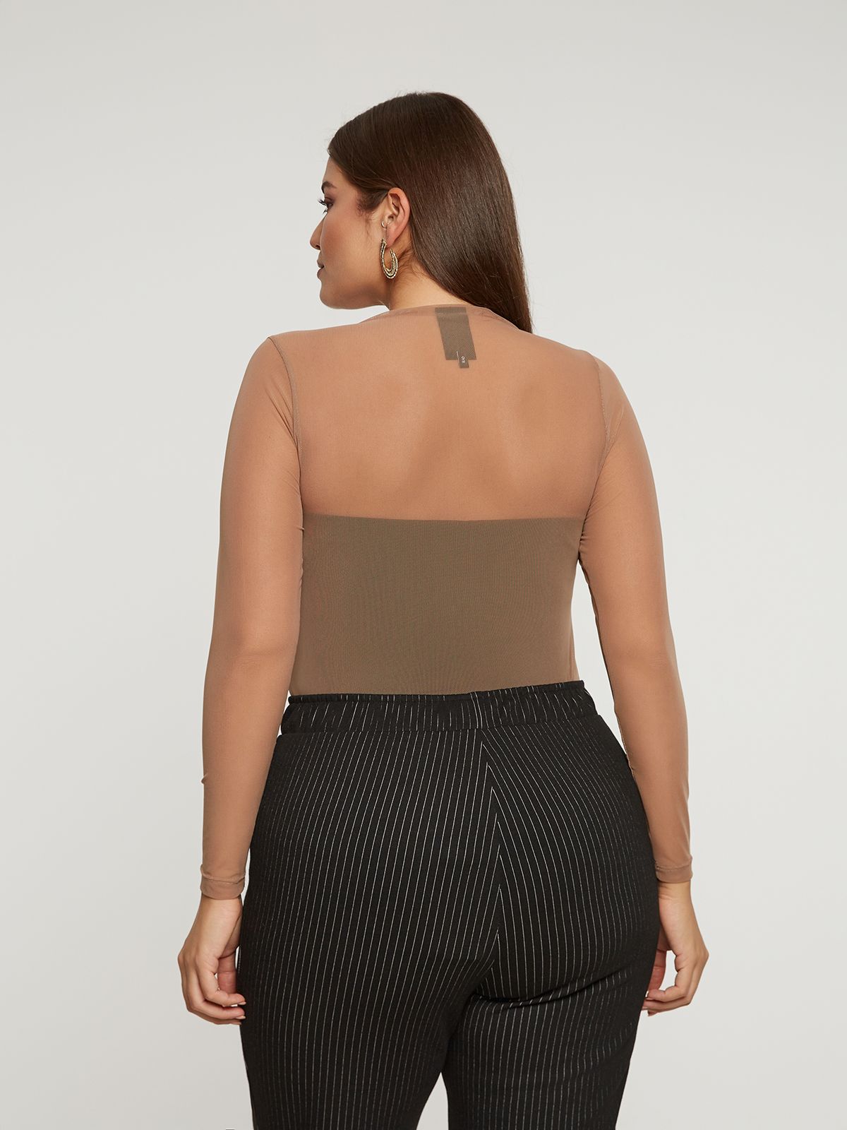 Μπλούζα μακρυμάνικη με διαφάνεια