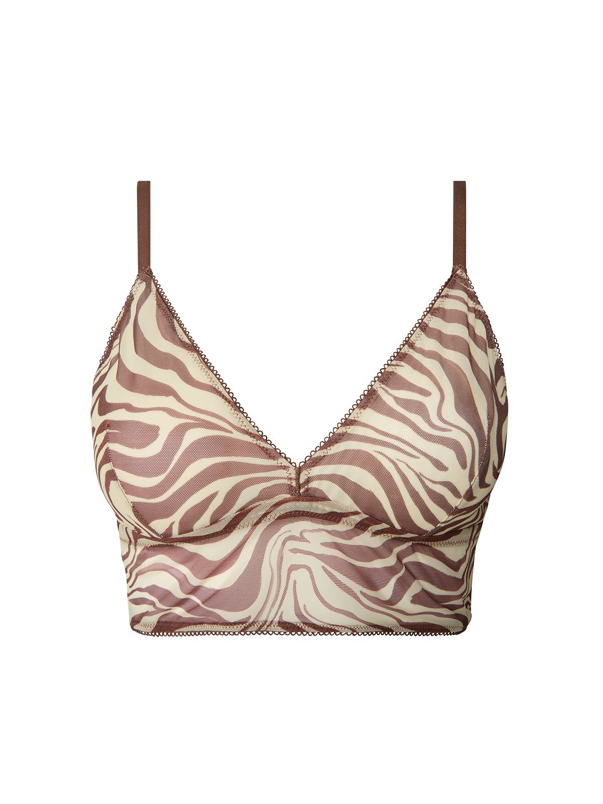 Understatement Διχτυωτό Σουτιέν Zebra Λευκο, Καφε, Animal Print