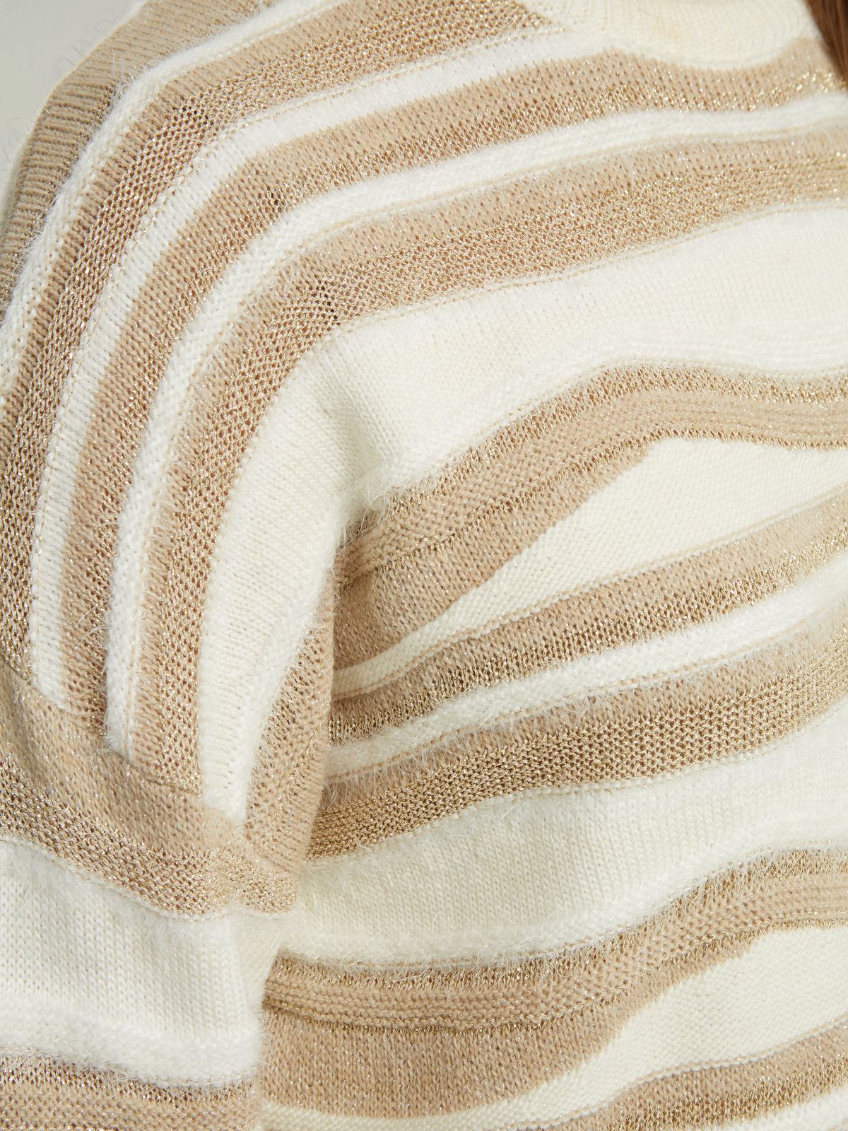Metallic striped knit sweater