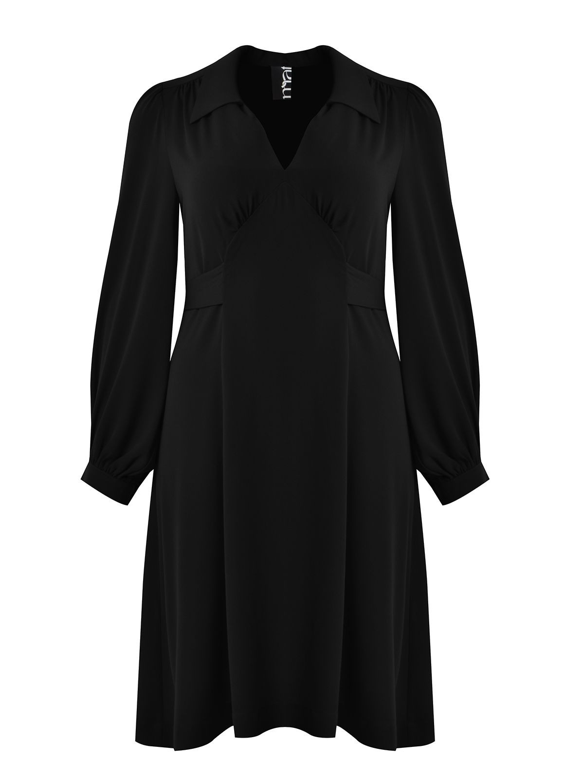 Mat Fashion Midi φόρεμα με δέσιμο στη μέση Μαυρο