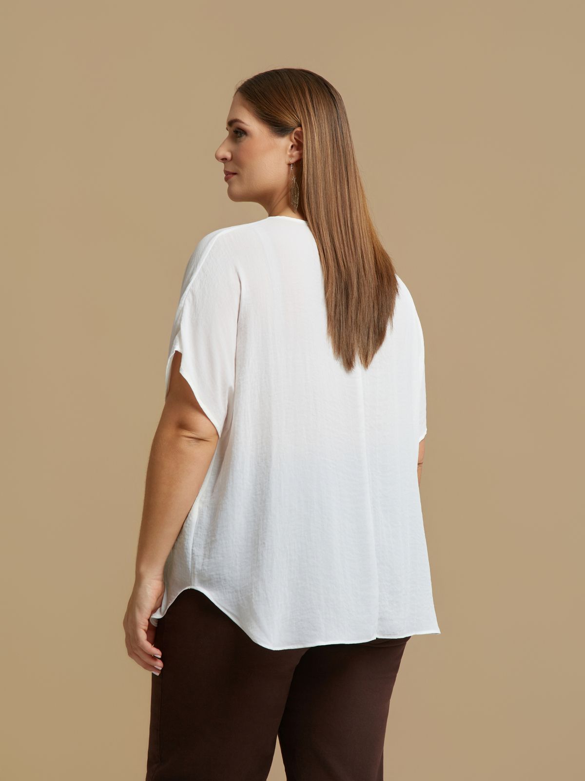 Crepe essential boat-neck top