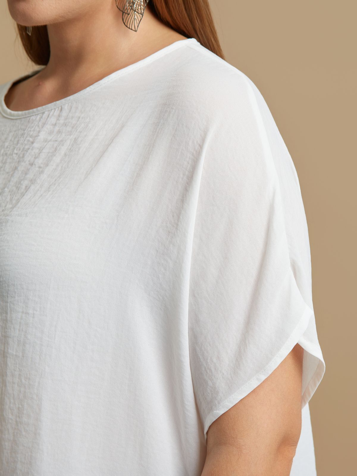 Crepe essential boat-neck top