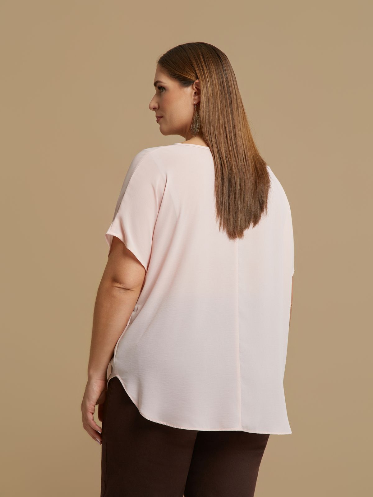 Crepe essential boat-neck top
