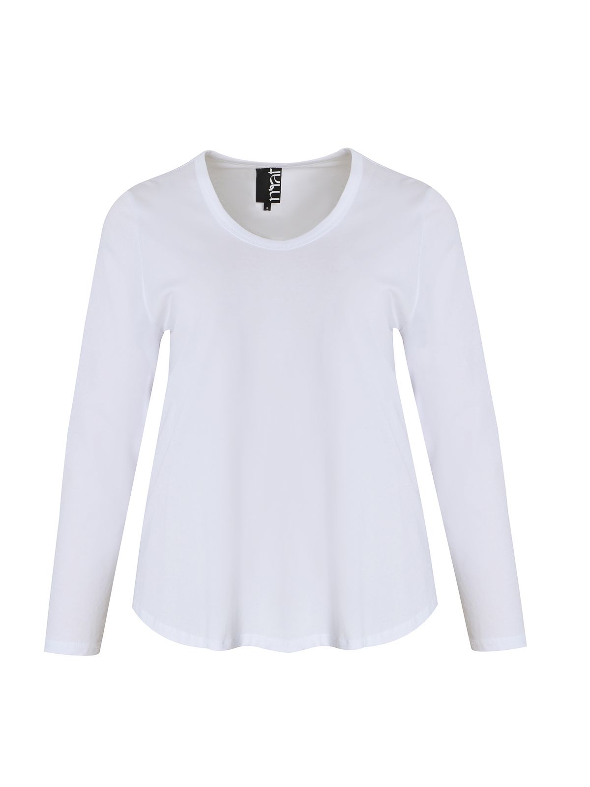 Mat Fashion Basic βαμβακερή μακρυμάνικη μπλούζα Λευκο