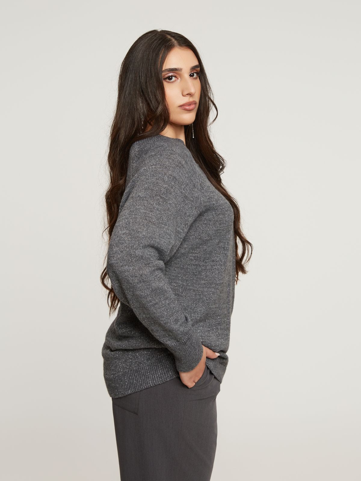 Wool-blend boat-neck sweater