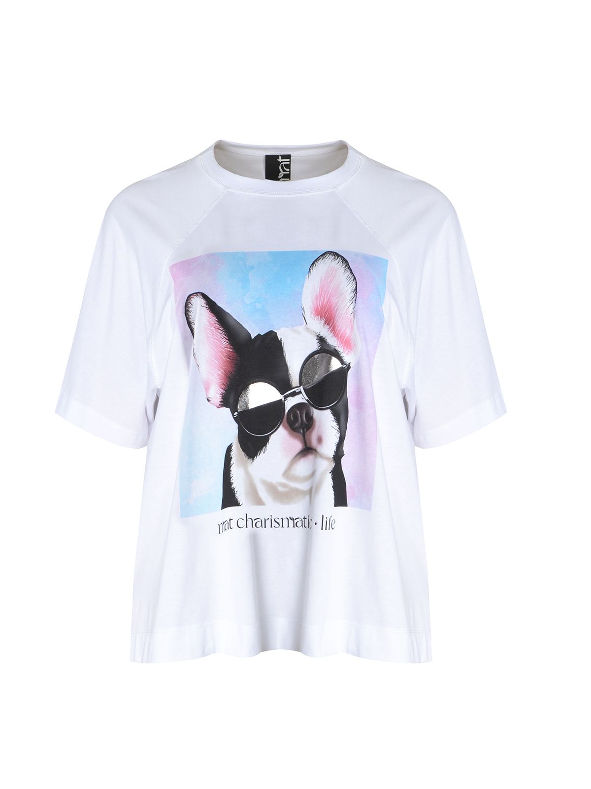 Cotton t-shirt with graphic frenchie dog print