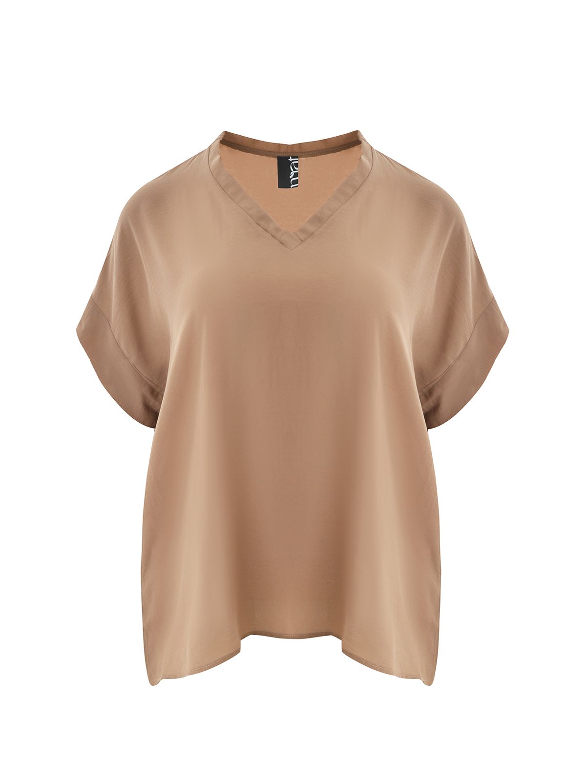 Mat Fashion Μπλούζα essential με V-λαιμόκοψη Μπεζ