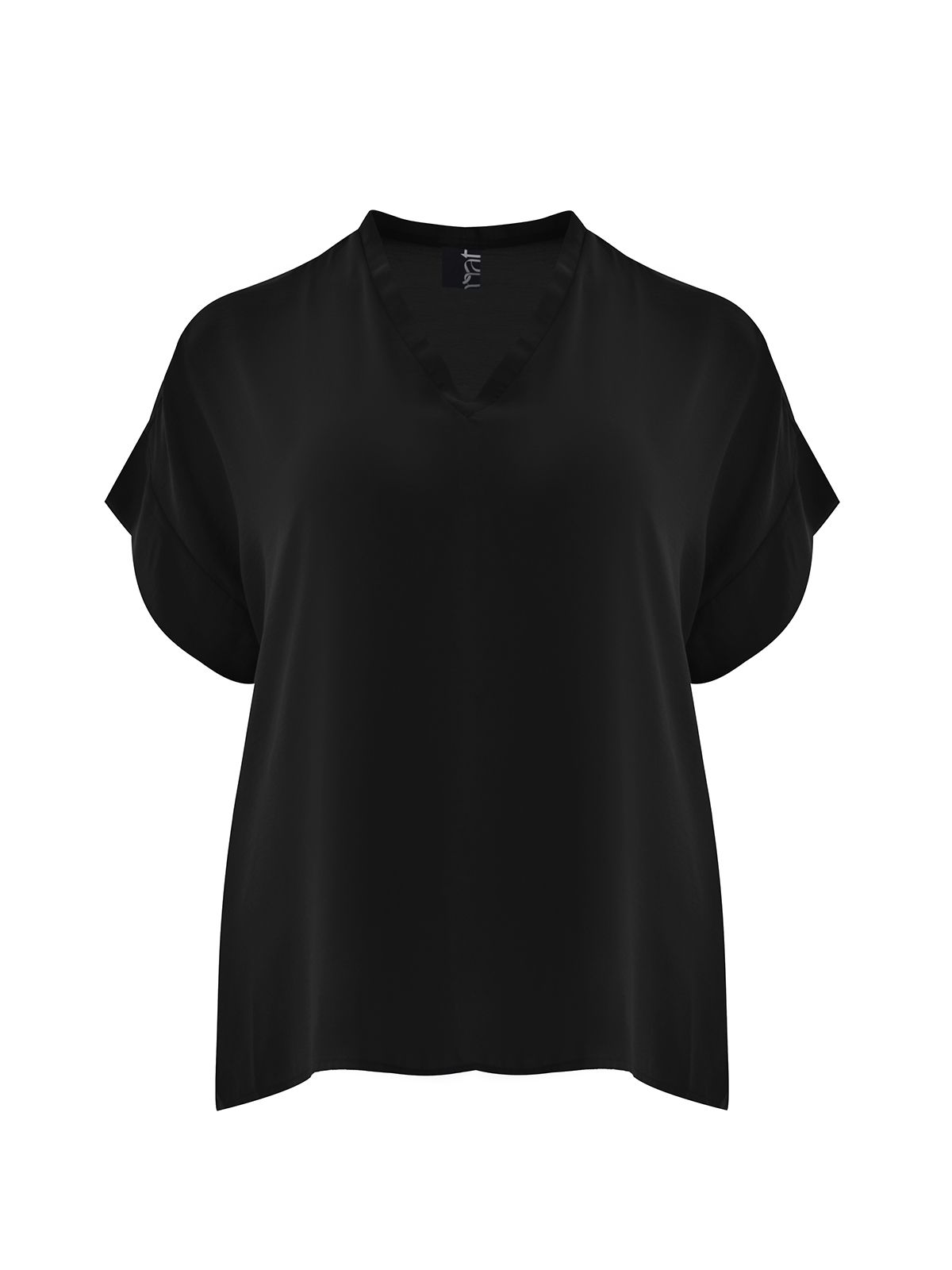 Mat Fashion Μπλούζα essential με V-λαιμόκοψη Μαυρο