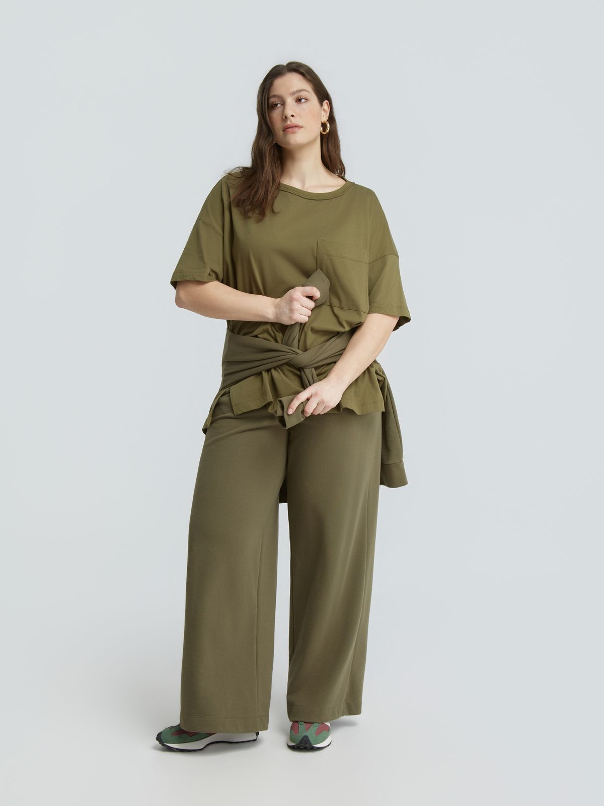 Oversized cotton t-shirt with subtle embroidery
