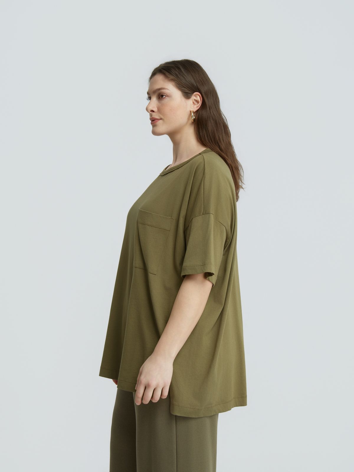 Oversized cotton t-shirt with subtle embroidery