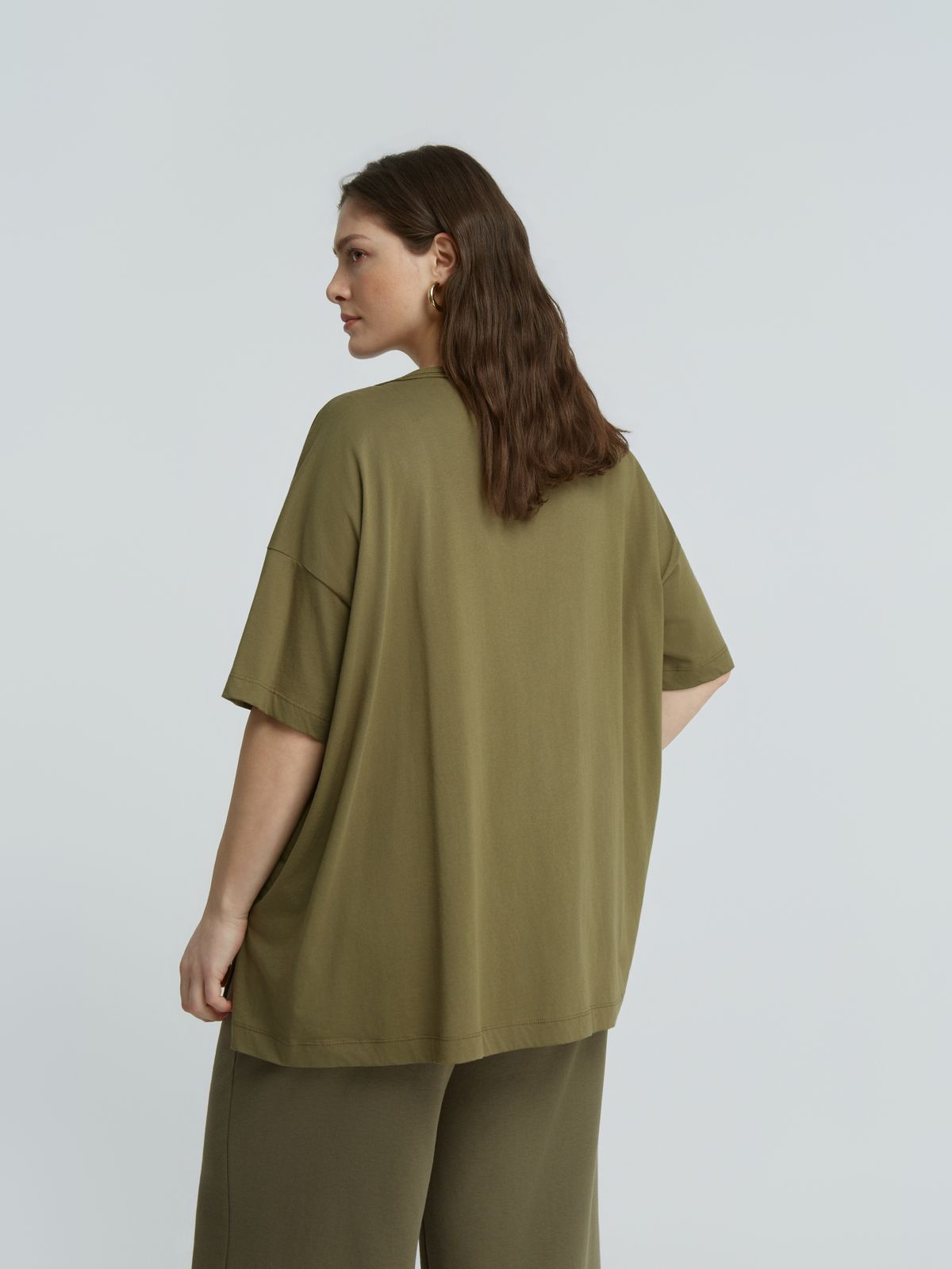 Oversized cotton t-shirt with subtle embroidery