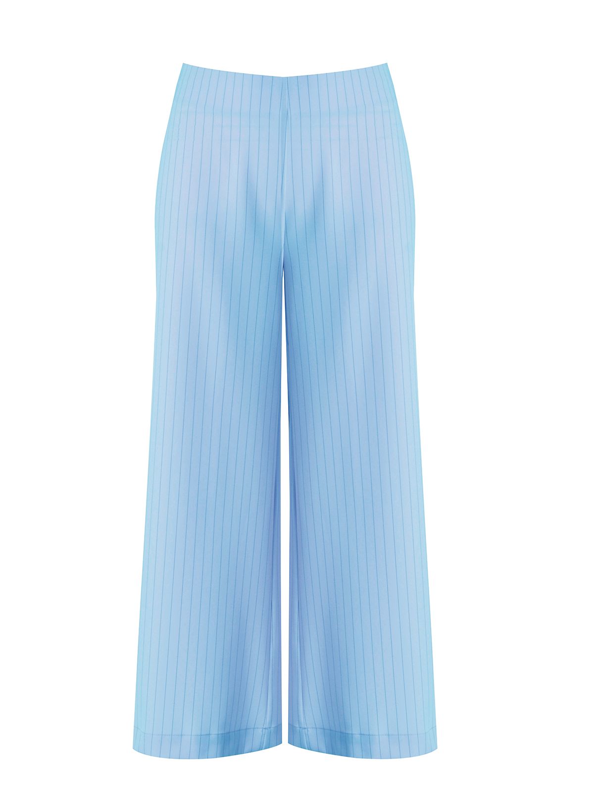 Mat Fashion Wide-leg παντελόνα με λεπτή ρίγα Μπλε
