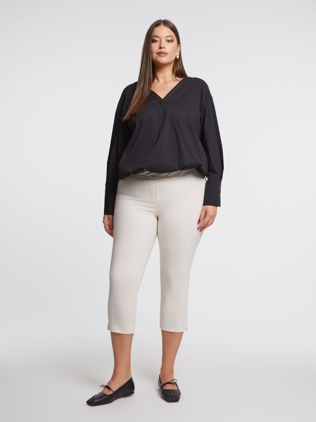 Basic cotton capri pants