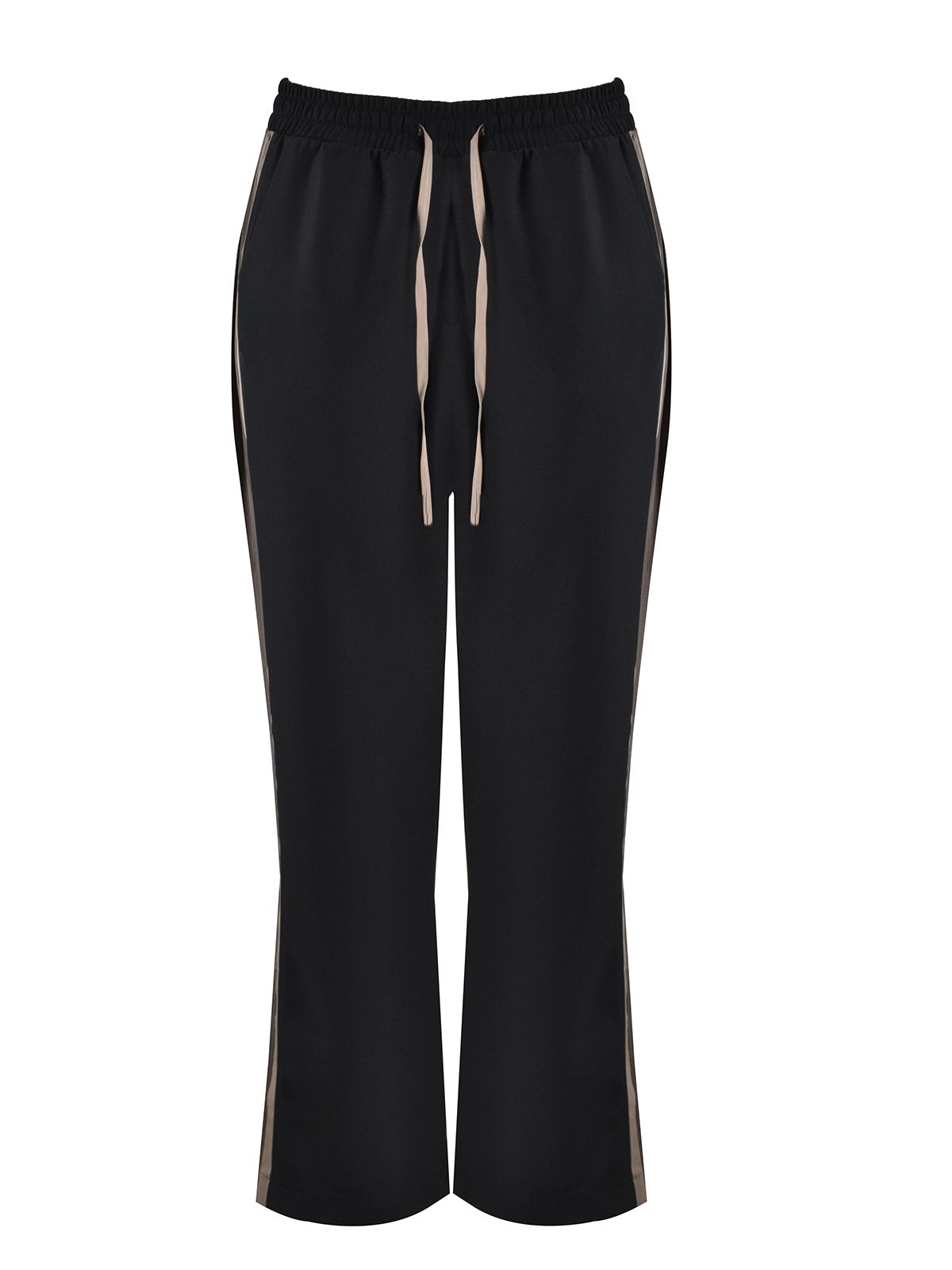 Mat Fashion Παντελόνα jogger με πλαϊνές ρίγες Μαυρο
