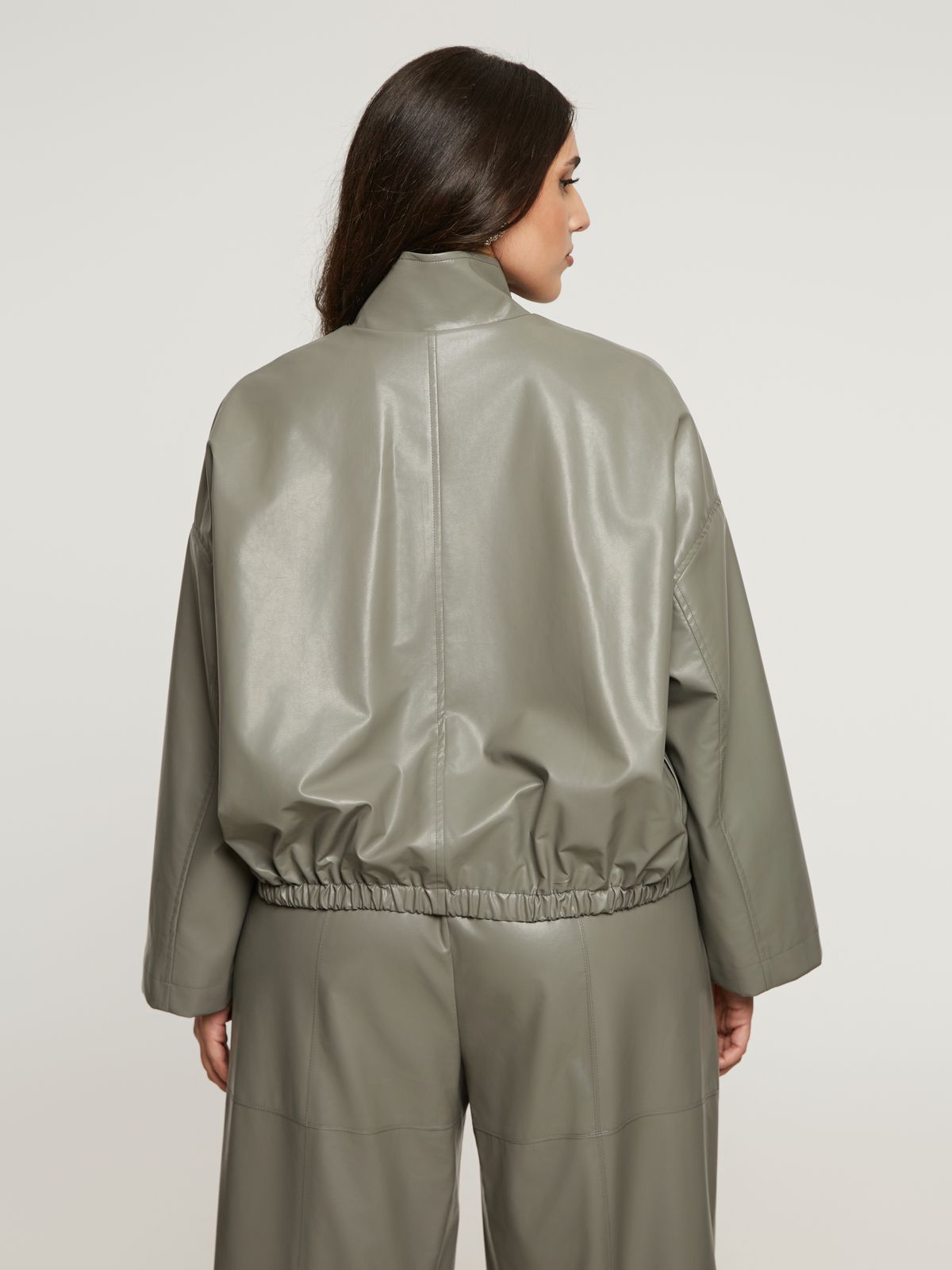 Leather-look zip jacket