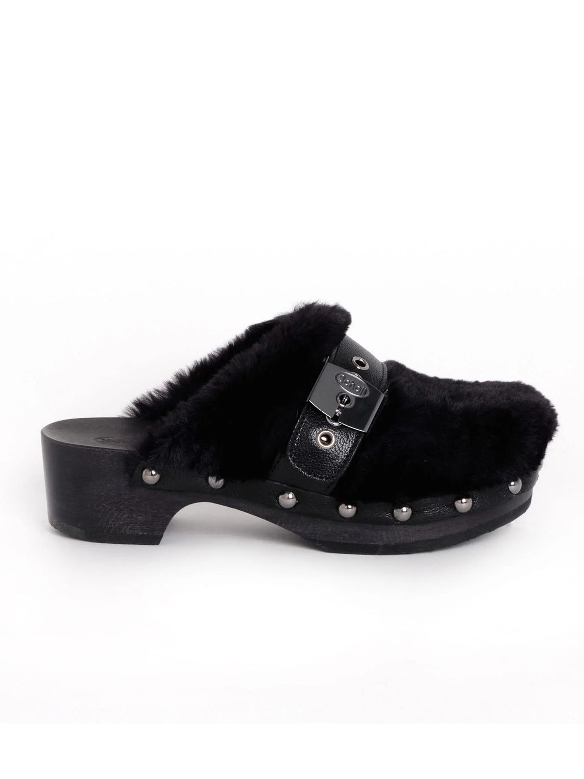 Scholl Clogs γούνινα Pescura Alaska Μαυρο