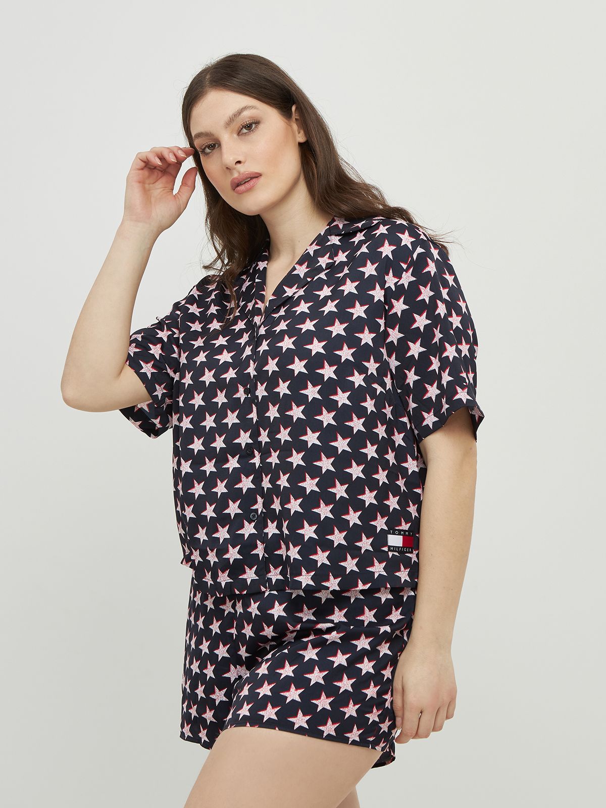 Tommy Hilfiger Πιτζάμα τοπ εμπριμέ αστέρι Μπλε