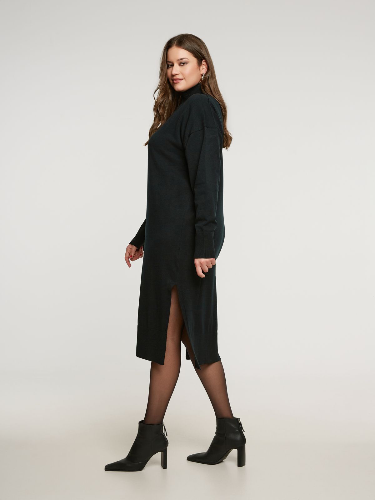 Knit turtleneck dress