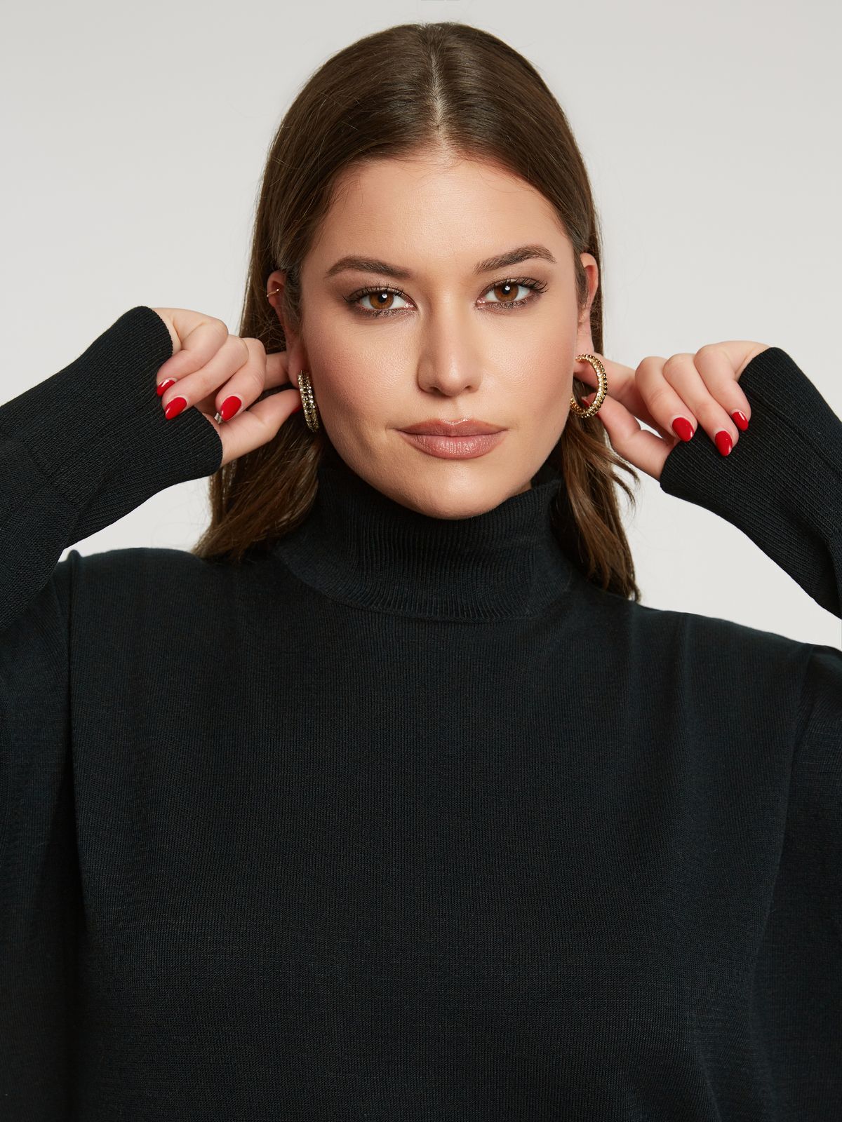 Knit turtleneck dress