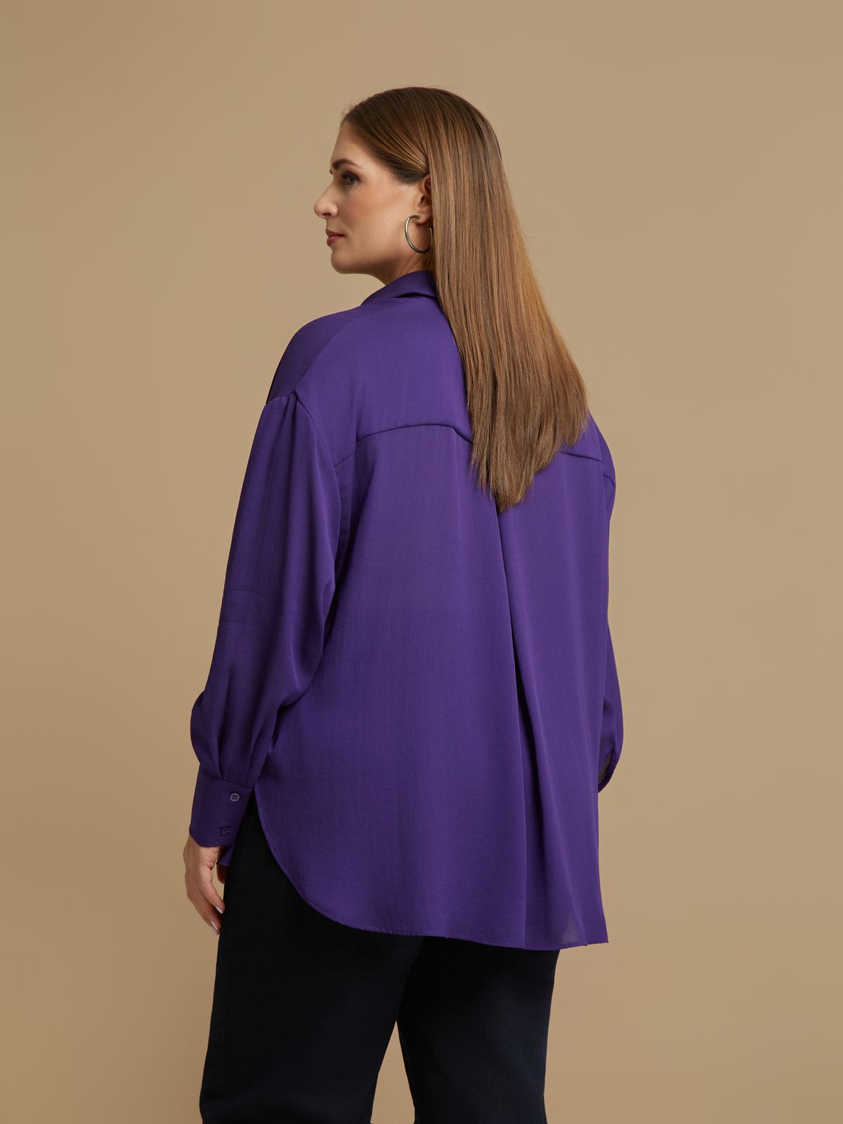 Crepe long-sleeve shirt