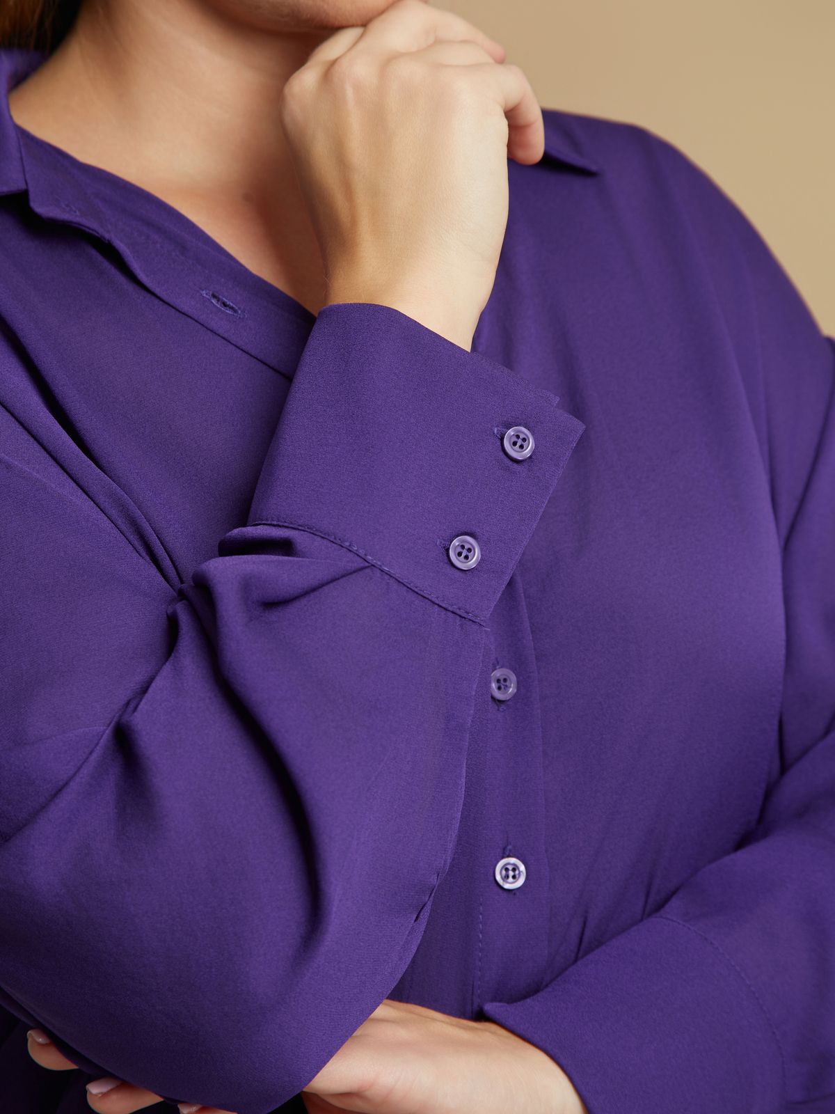 Crepe long-sleeve shirt