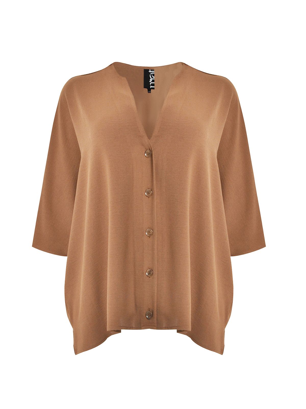 Airwashed crepe V-neck shirt