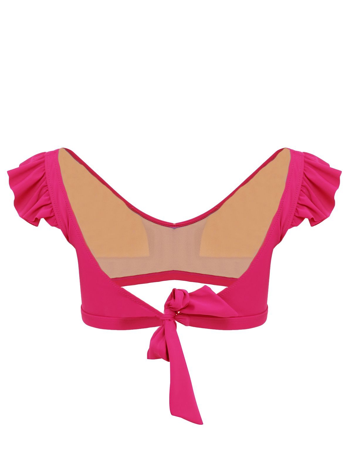 Ruffle-detailed padded bikini top
