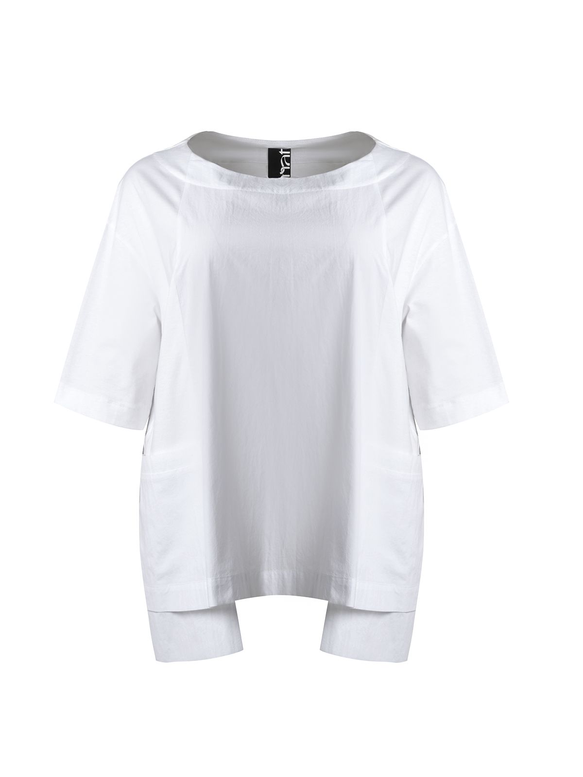 Mat Fashion Μπλούζα t-shirt βαμβακερή με ποπλίνα Λευκο