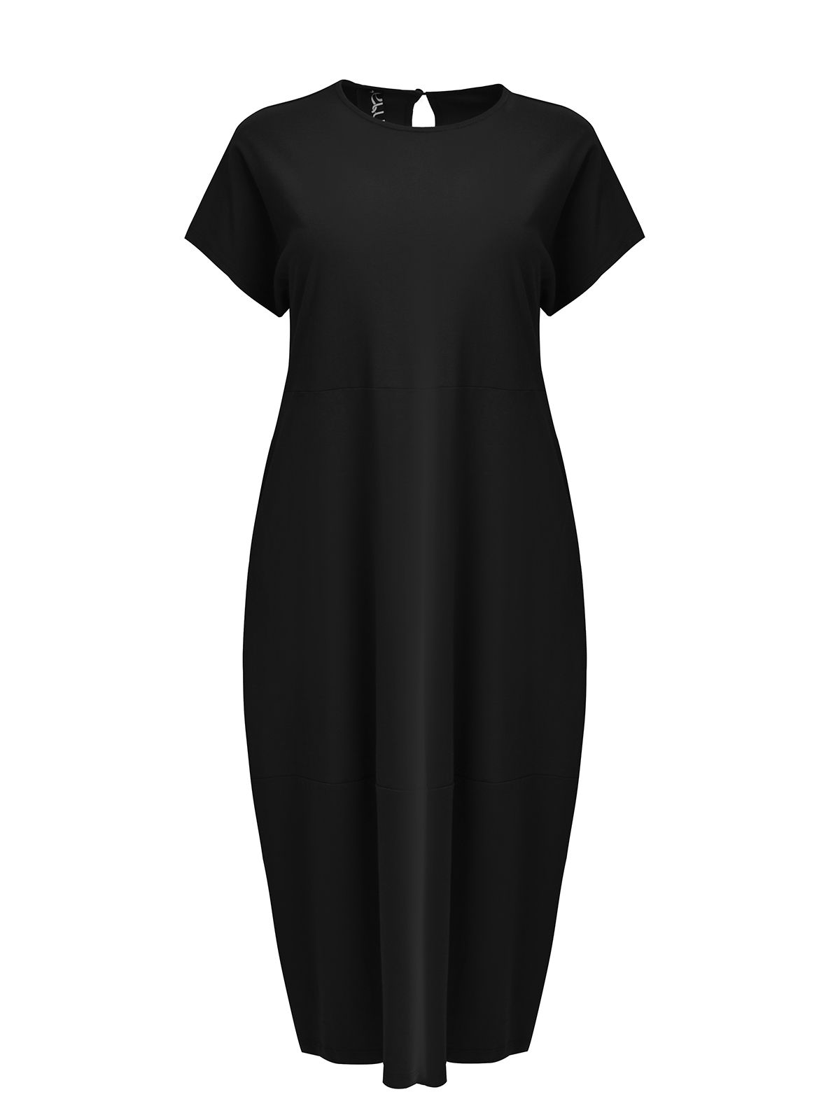 Mat Fashion Βαμβακερό φόρεμα με κοντό μανίκι Μαυρο