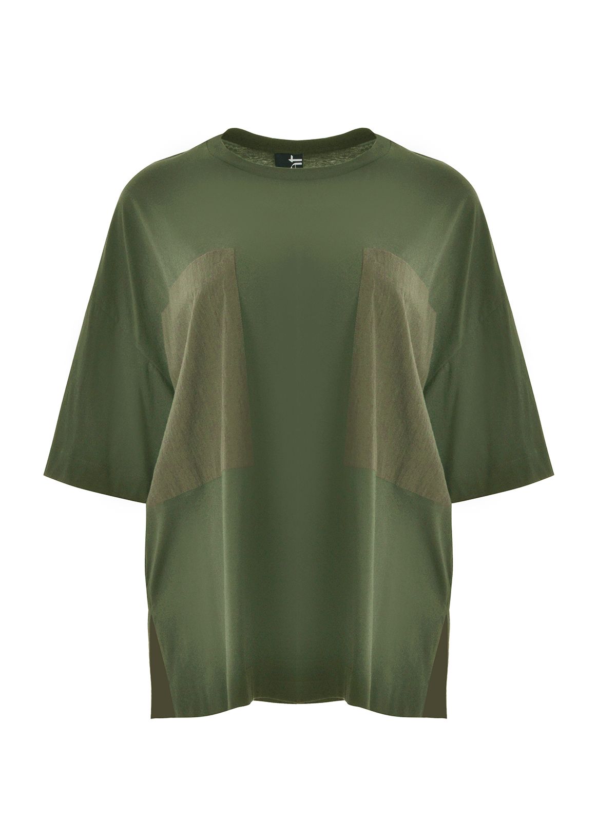 Mat Fashion Μπλούζα t-shirt βαμβακερή με τσέπες από ποπλίνα Πρασινο